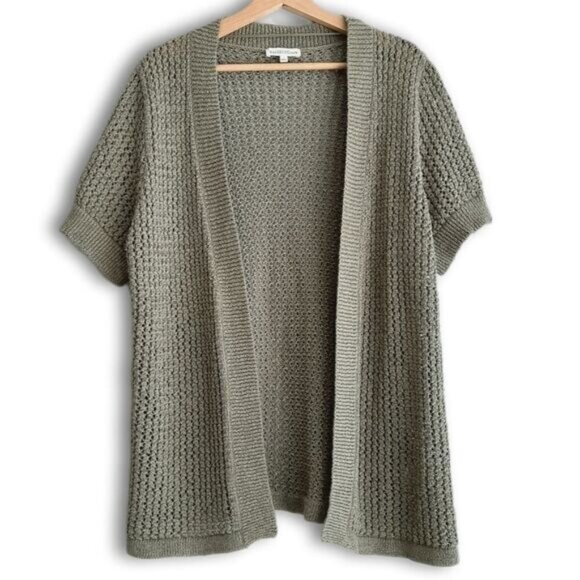 NORTHERN REFLECTIONS Open Front Knit Cardigan Sweater Sage Green Sz XXL - Picture 1 of 12